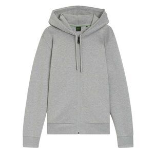 Boss Mens Saggy Logo Full Zip Hoodie / Silver